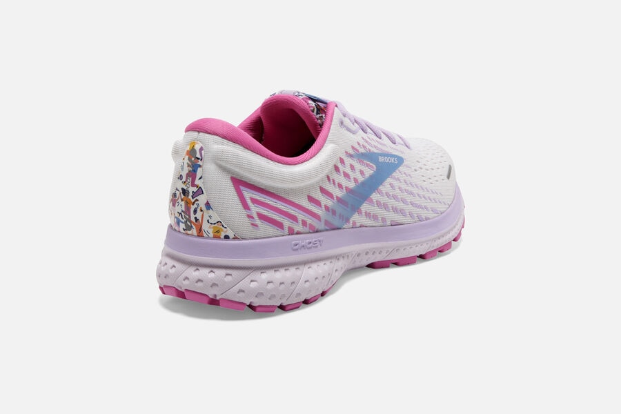 Brooks Ghost 13 Road Running Shoes Womens White/Pink/Blue 035617-ASZ